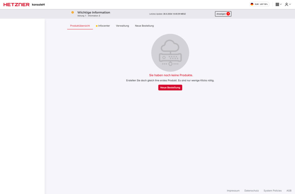 Hetzner Hosting einrichten Schritt 7