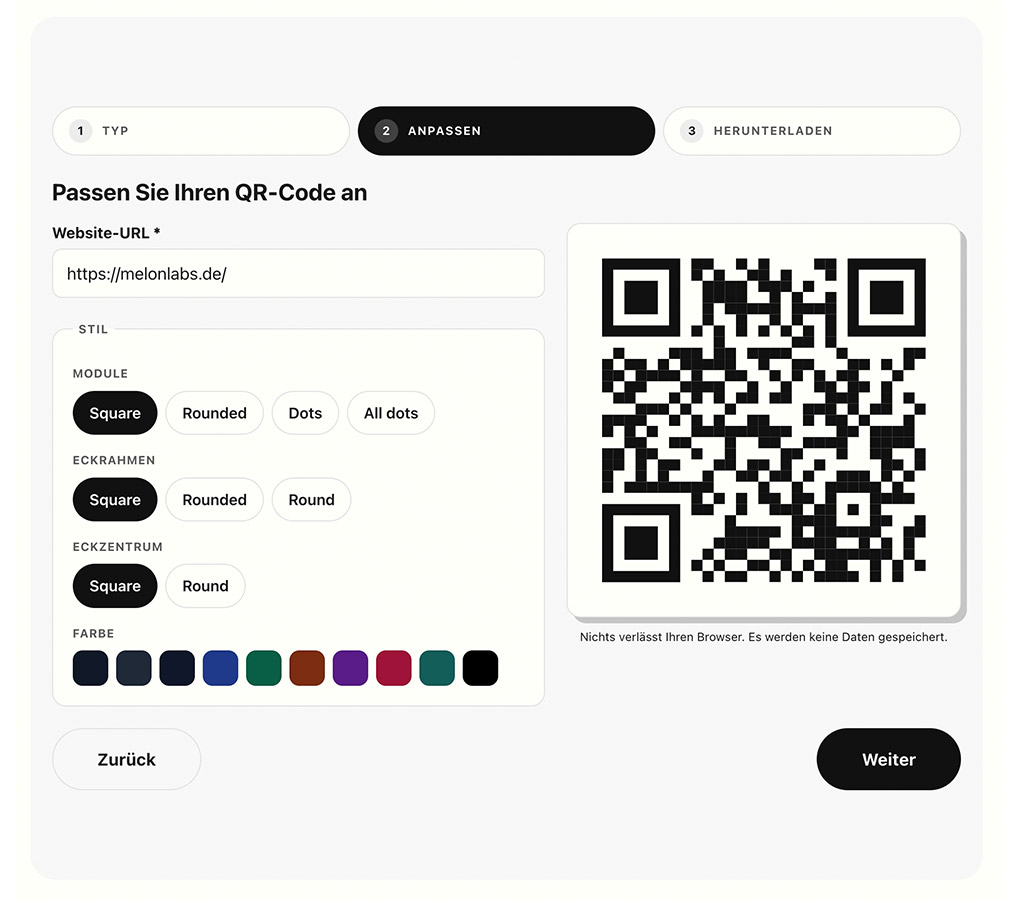 QR-Code Design mit Farben Formen und Markierungen individuell anpassen